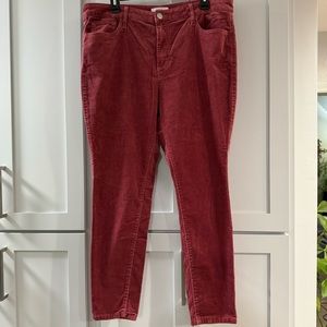 LOFT High Waist Skinny Corduroys Size 16